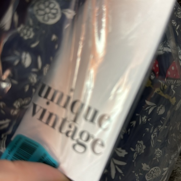 NWT unique vintage navy mushroom botanical dress - Picture 4 of 4